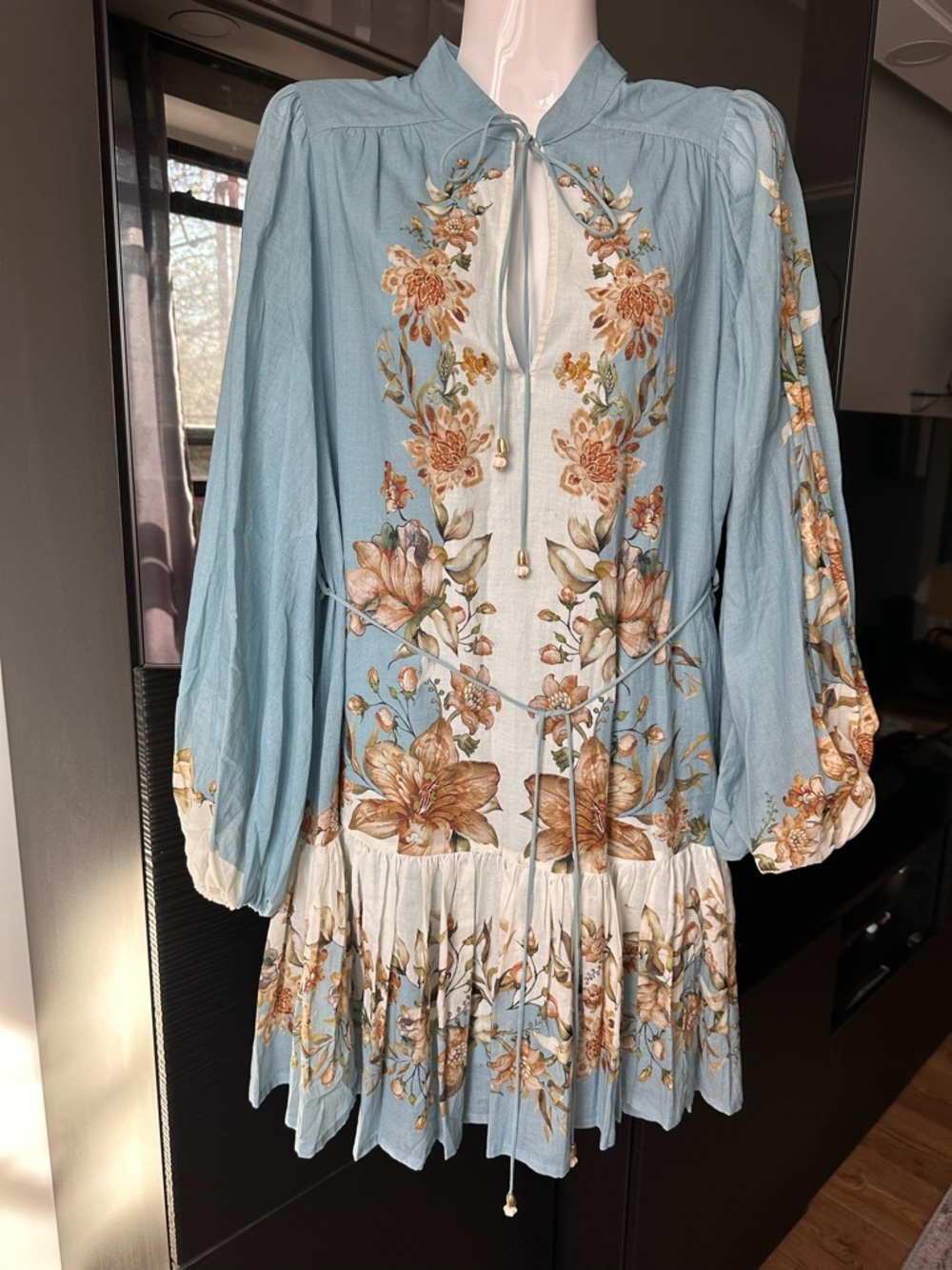 Camila Coelho Light Blue Floral Mini Dress